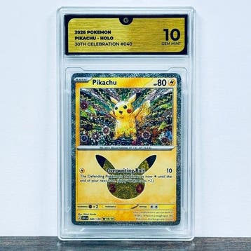 Pokémon Graded card - Pikachu Holo 040 - 30th Anniversary –, Nieuw