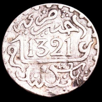 Marokko. Abdelaziz. 1/2 Dirham London mint, 1321 (1903)