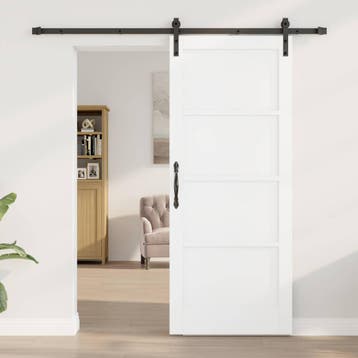 vidaXL Schuifdeur 83 x 202 cm Bewerkt hout Wit, Verzenden, Nieuw