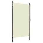 vidaXL Rolgordijn voor buiten 120x270 cm crème, Tuin en Terras, Zonneschermen, Verzenden, Nieuw