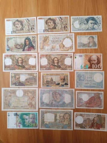 Frankrijk. - 18 Banknotes - Various Dates (Zonder