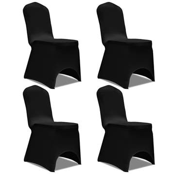 vidaXL Stoelhoes stretch 4 stuks zwart, Tuin en Terras, Verzenden, Nieuw