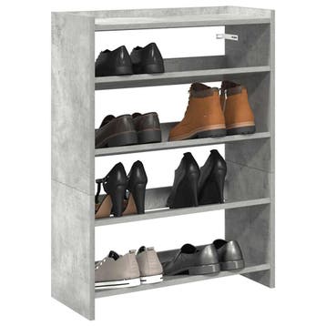 vidaXL Schoenenrek 60x25x81 cm bewerkt hout betongrijs, Verzenden, Nieuw