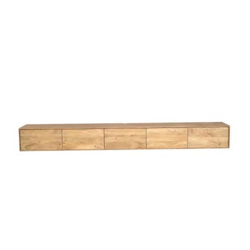 Zwevend tv meubel Vision Naturel Mangohout 280 cm | Starfurn, Huis en Inrichting, Ophalen of Verzenden, Nieuw
