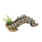 Stenen brug met plant OS-908 - aquarium decoratie, Dieren en Toebehoren, Vissen | Aquaria en Toebehoren, Ophalen of Verzenden