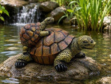 Beeld, large turtle - 15 cm - polyresin