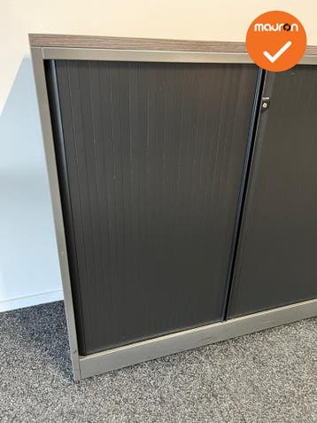 Roldeurkast - Ahrend - 110x120x45cm - Antracietgrijs met zwa, Werkplek, Ophalen of Verzenden, Gebruikt, Kast