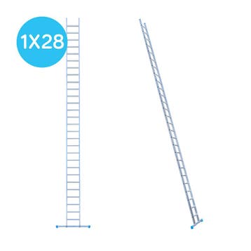 Eurostairs Ladder enkel recht 1x28 sporten, Doe-het-zelf en Verbouw, Ladders en Trappen, Verzenden, Nieuw, Ladder