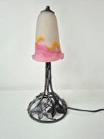 Muller Frères - Tafellamp - smeedijzer. Pate de verre, Antiek en Kunst