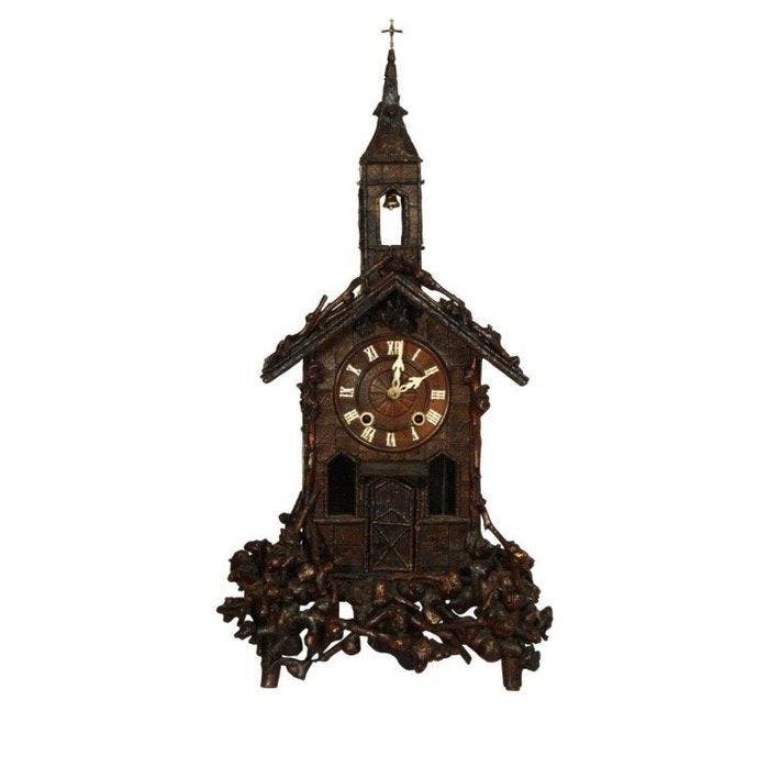Zwarte Woud pendule - Antiek Hout, Messing - 1850-1900, Antiek en Kunst, Antiek | Klokken