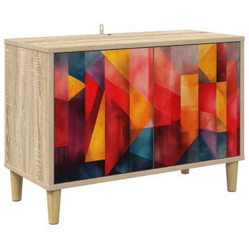 vidaXL Tv-meubel HEESCH 69 x 33 x 50 cm Sonoma Bewerkt hout, Minder dan 50 cm, Verzenden, Nieuw, Minder dan 100 cm