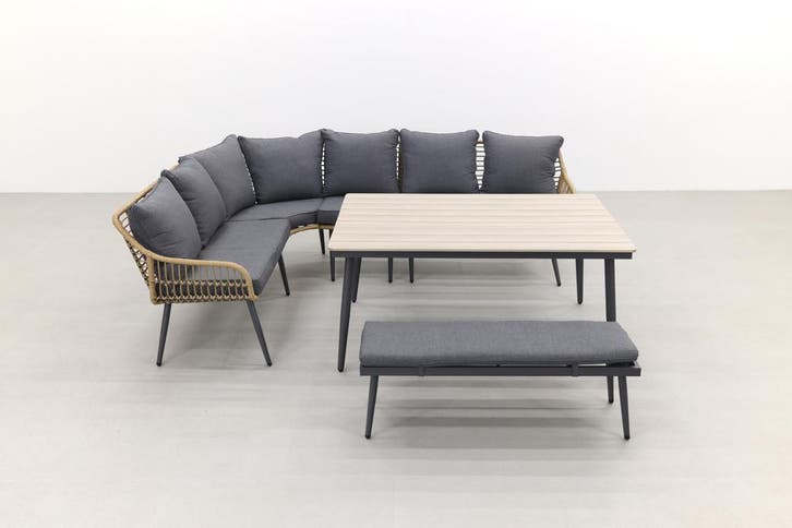 Garden Impressions Margriet lounge dining set - Naturel - 6, Tuin en Terras, Tuinsets en Loungesets, Loungeset, Nieuw, Overige materialen