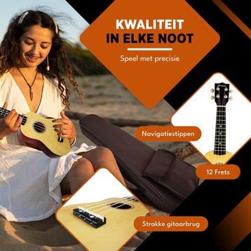 2dekans | Finesse Ukelele - Starterset - 21 - Ukulele -, Muziek en Instrumenten, Percussie, Ophalen of Verzenden, Zo goed als nieuw