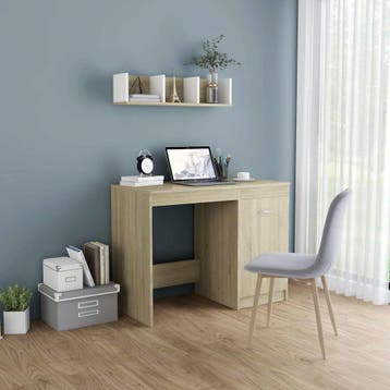 vidaXL Bureau 100x50x76 cm bewerkt hout sonoma eikenkleurig, Verzenden, Nieuw