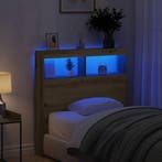 vidaXL Hoofdbordkast met LED 100x17x102 cm artisan, Verzenden, Nieuw, Bruin, Hout