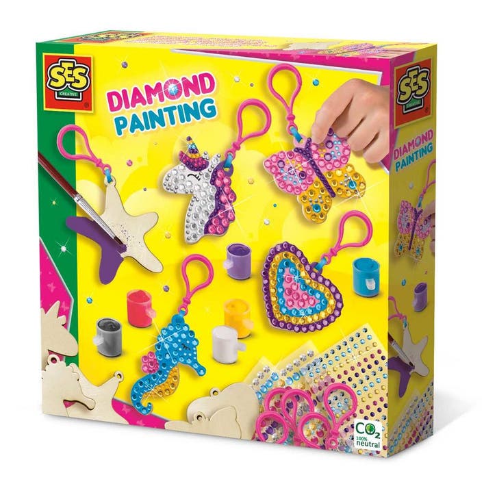 SES Creative - Diamond painting - 14702 - Houten sleutelh..., Kinderen en Baby's, Speelgoed | Educatief en Creatief, Knutselen