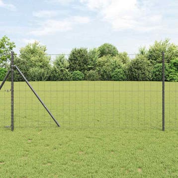 vidaXL Euro-hek met grondbevestiging 10 x 1,4 m PVC-Coated, Verzenden, Nieuw, IJzer
