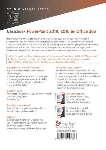 Basisboek PowerPoint 2019, 2016 en Office 365 9789059055056, Verzenden, Gelezen, Studio Visual Steps