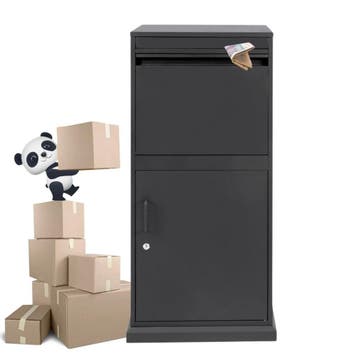 Mega Pakketbrievenbus – XXXL PakketPanda Multibox Zwart, Tuin en Terras, Verzenden, Nieuw, Rvs