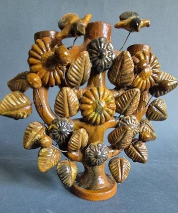 Kandelaar Árbol de la Vida/Baum des Lebens, Mexico, drie, Antiek en Kunst