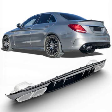 Diffuser + Uitlaatstukken (zwart) geschikt voor Mercedes