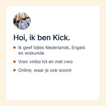 Bijles Nederlands en Engels voor vmbo tot en met vwo, online, Privéles, Bijles