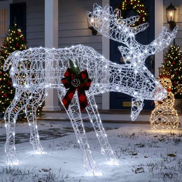 vidaXL Eland kerstdecoratie Wit 120 x 27 x 105 cm Acryl 170, Diversen, Verzenden, Nieuw