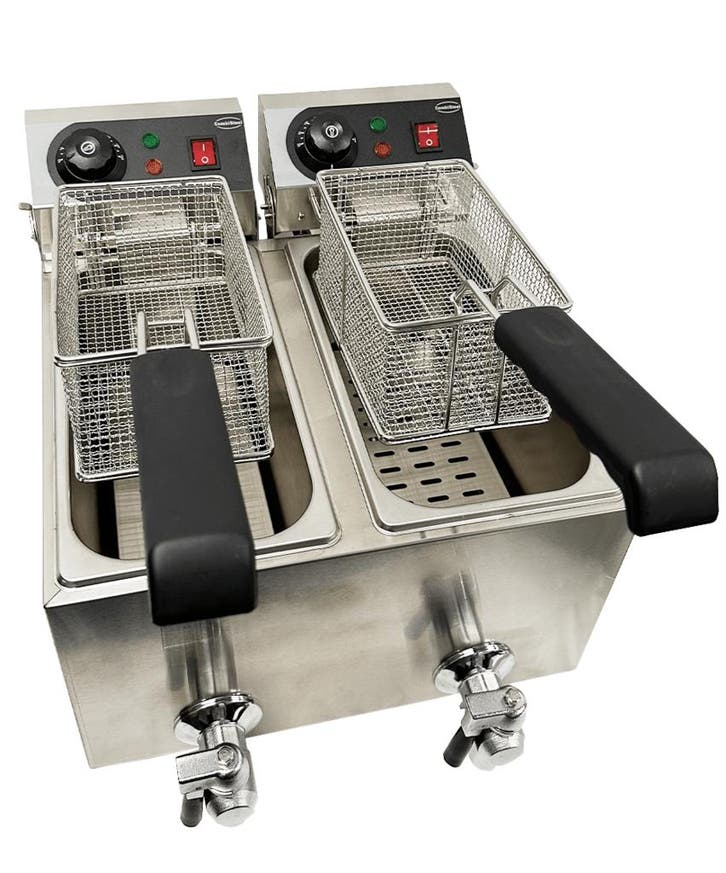 Combisteel Friteuse | Elektrisch | 4+4L | 2x 230v | Aftapkra, Zakelijke goederen, Horeca | Keukenapparatuur, Nieuw in verpakking
