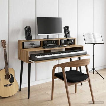 vidaXL studiobureau Artisanaal eiken 110 x 42,5 x 36 cm, Verzenden, Nieuw