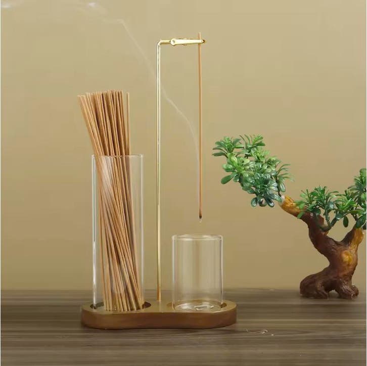 Wierookhouder 2-in-1 – Incense met Glas Asvanger en Houder, Sport en Fitness, Gezondheidsproducten en Wellness, Nieuw, Verzenden