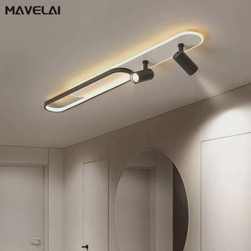 Moderne LED Plafondlamp met Spotlight - Zwart, Wit of Goud -, Verzenden, Nieuw