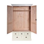Landelijk Klassiek - Kledingkast Brighton - Hout - Wit, Nieuw, Grenenhout, Landelijk, klassiek, robuust, massief, Scandinavisch