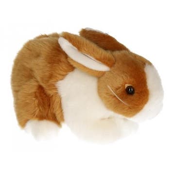Pluche konijnen knuffel bruin/wit 20 cm - Knuffel konijnen, Verzenden, Nieuw