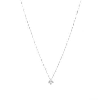 Witgouden solitair collier met diamant 14 krt, Verzenden, Zo goed als nieuw, Goud, Met hanger