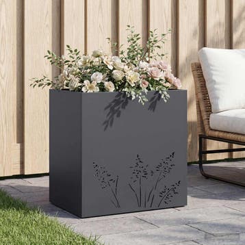 vidaXL Plantenbak Antraciet 50 x 30 x 49 cm Koudgewalst, Verzenden, Minder dan 60 cm, Nieuw, Metaal