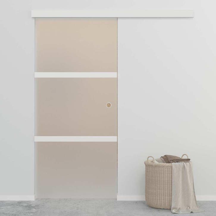vidaXL Schuifdeur 90x212 cm ESG-glas en aluminium, Doe-het-zelf en Verbouw, Deuren en Horren, Nieuw, Verzenden