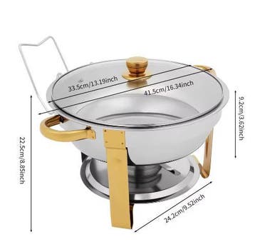 RVS Chafing Dish 5L Buffet Warmhoudschaal met Deksel, Verzenden