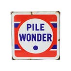 Pile Wonder - Frans Emaille Reclame Bord Pile Wonder Jaren