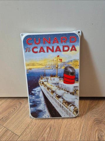 Cunard naar Canada emaille bord - Emaille bord - Emaille