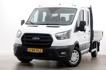 Ford Transit 350 2.0 TDCI 130pk Trend L3 D.C. Open Laadbak 0, Gebruikt, Euro 6, Wit, Dealer onderhouden
