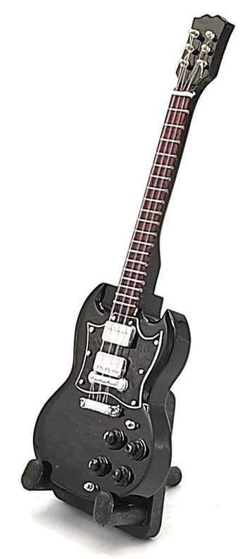 Baby miniatuur replica Gibson SG gitaar -Angus Young - AC/DC, Ophalen of Verzenden, Nieuw, Pop, Beeldje of Miniatuur