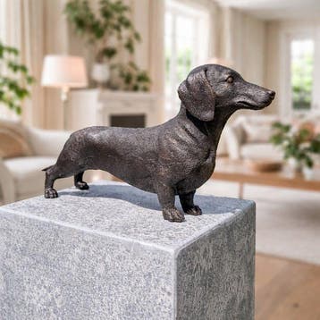 Beeld, Large Bronze Dachshund 33cm - 17.5 cm - Brons - 2026