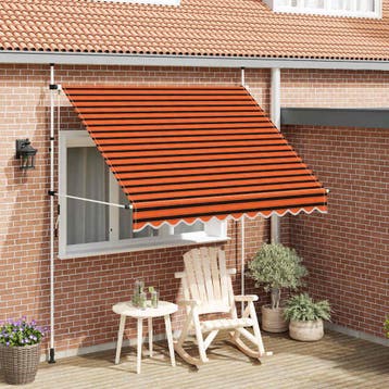 vidaXL Luifel handmatig uittrekbaar 250 cm oranje en bruin, Verzenden, Nieuw