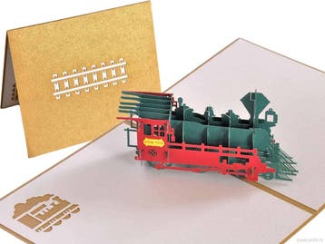 Stoomlocomotief Trein | Pop-up wenskaart, Verzenden, Nieuw