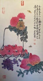 Een Chinees insecten-schilderij, inkt en kleur op papier, -