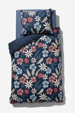 HEMA Dekbedovertrek 140x200/220cm zacht katoen bloemen blauw, Verzenden, Nieuw, Blauw