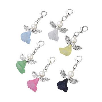 5 x Geluksengeltje mix kleuren met clip 40mm (Bedels), Ophalen of Verzenden, Nieuw, Bedel