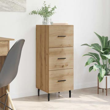 vidaXL Dressoir artisanaal eikenkleurig 34 x 34.5 x 90 cm, Verzenden, Nieuw, Overige houtsoorten, Minder dan 50 cm