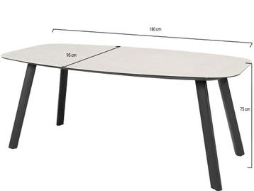 Manolo dining tuintafel printed ceramic 180x95xH75 cm, Ophalen of Verzenden, Nieuw
