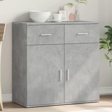 vidaXL Dressoir 79x38x80 cm bewerkt hout betongrijs, Verzenden, Nieuw, Overige houtsoorten, Minder dan 50 cm